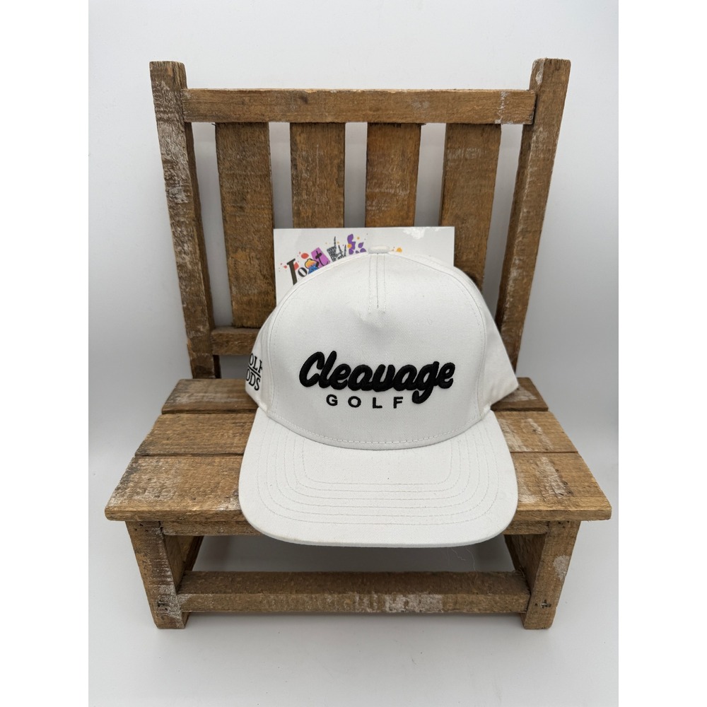 Golf Gods Cleavage Golf‎ Snapback Hat White Black Embroidered Adjustable Cap